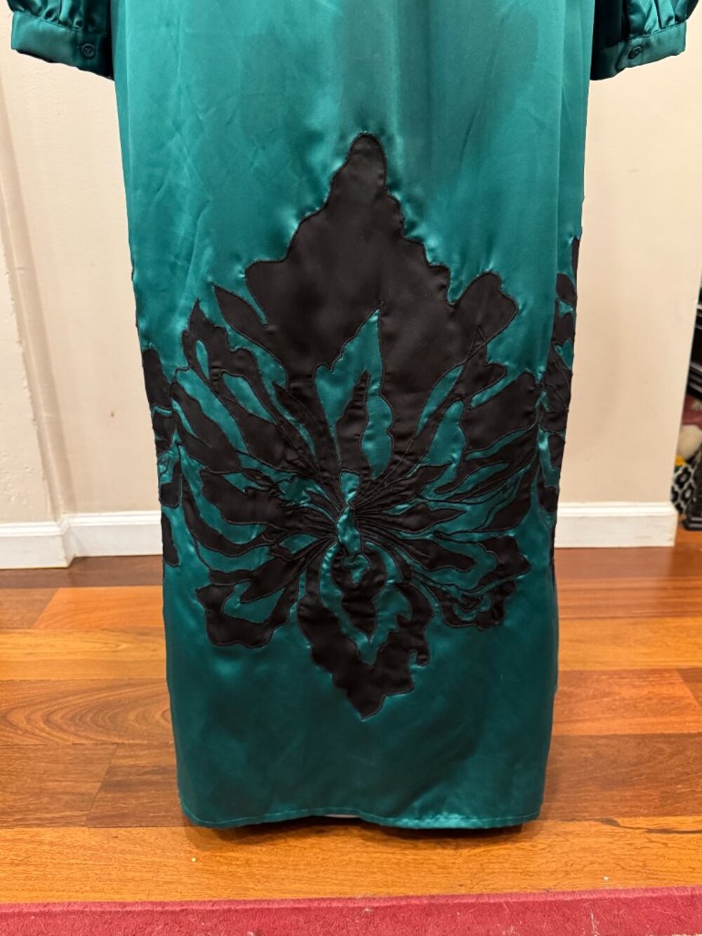 Anthropologie Nikasha Embroidered Satin Dress XL NWT Plus Accessories Bundle - Picture 9 of 17